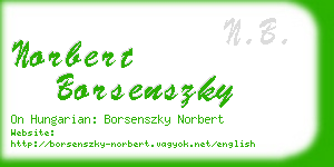 norbert borsenszky business card